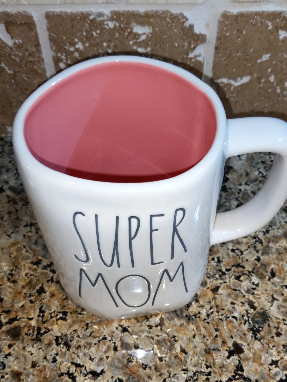 Super Mom Mug by Rae Dunn Pink Inside - Mom Gift Coffee Cup NWOT